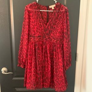 Michael Kors red leopard print dress